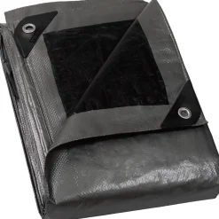 Abdeckplane 2x2m Wasserdicht Grau Schwarz Polyester 120g/m² UV-stabilisiert