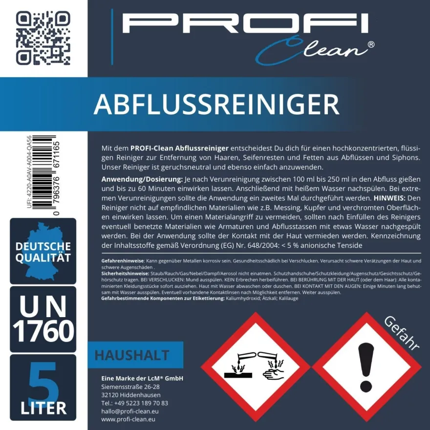 Abflussreiniger Rohrreiniger Flüssig Biologisch 5000 ml | 5L