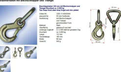 Abschlepphaken mit Triangel Bruchlast ca. 5000 kg Karabinerhaken Auto PKW Haken