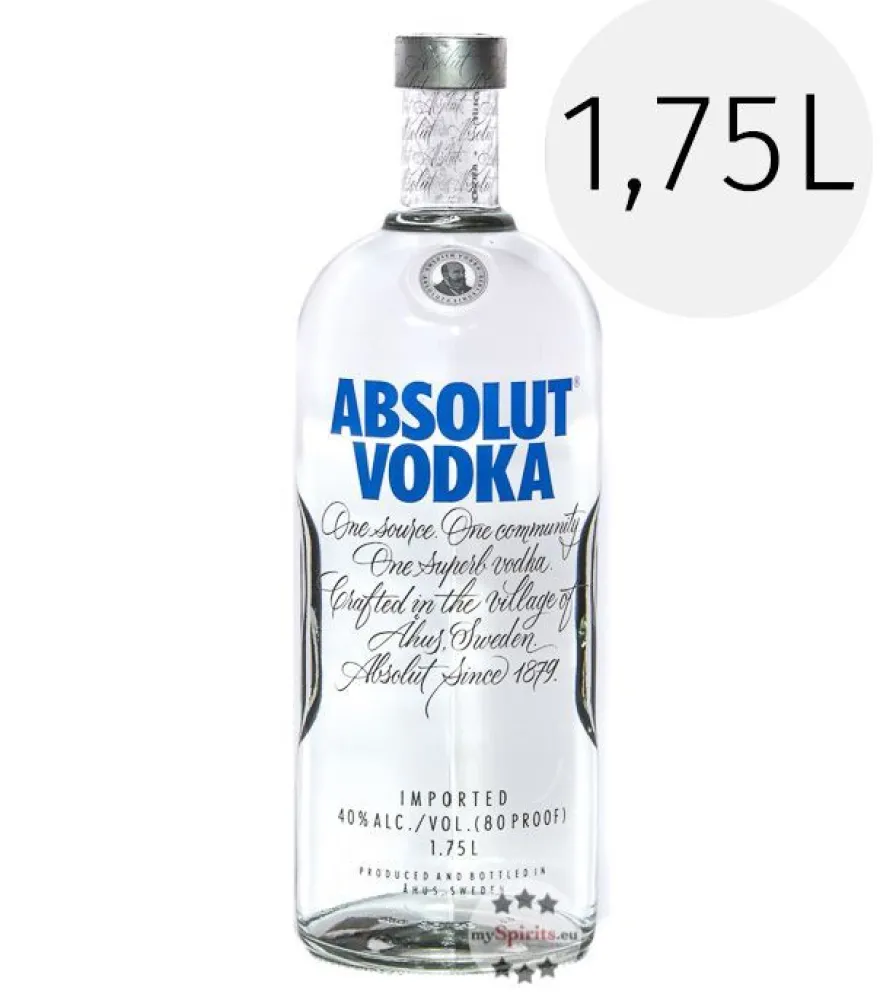 Absolut Vodka 1,75L (40 % vol., 1,75 Liter)
