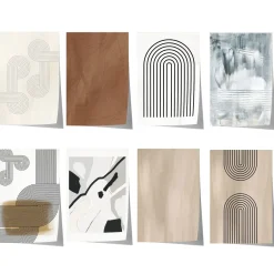 Abstrakte Linien Poster · Geschenkidee · Minimalistische Line Art in Beige un