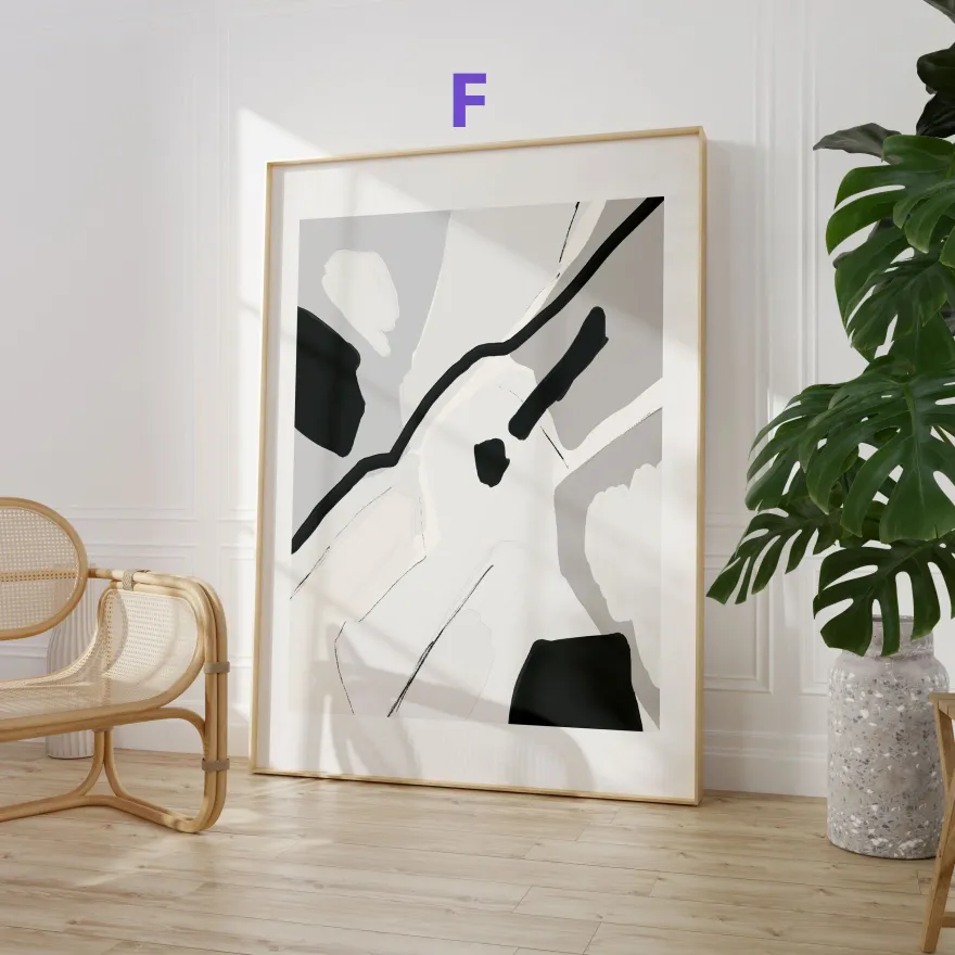 Abstrakte Linien Poster · Geschenkidee · Minimalistische Line Art in Beige un