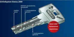 ABUS Bravus2000 Profilzylinder Doppelzylinder 28/37 mm mit 3 Schlüssel und GKUP