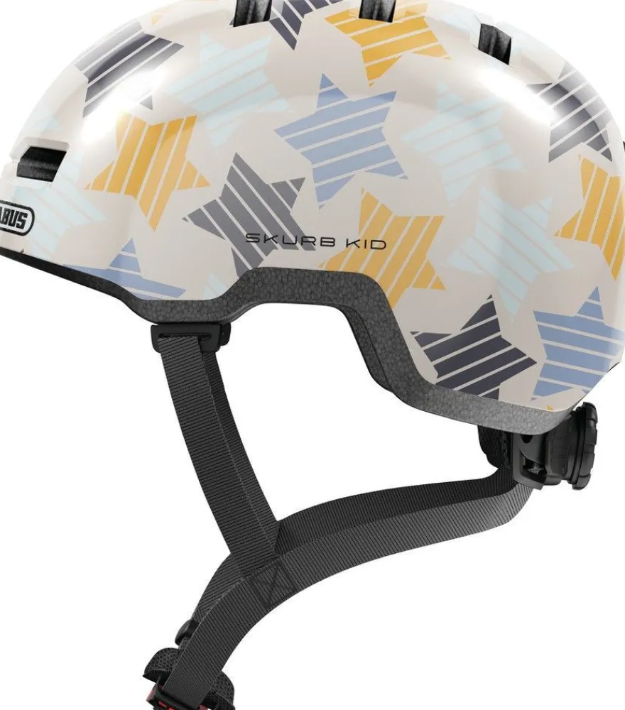 Abus Kinderhelm Skurb Kid grey stars Size S 45-50 cm Fahrrad Skaten Roller 240g