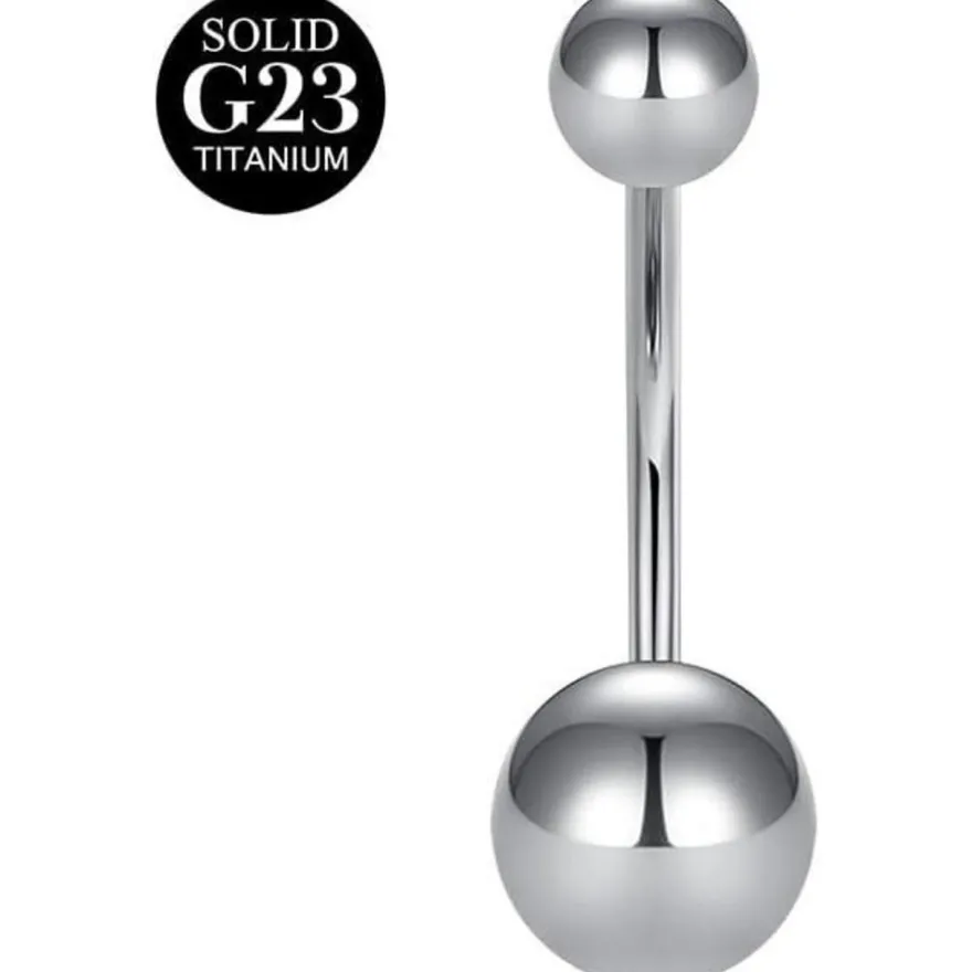 AceFun Bauchnabelpiercing aus massivem Titan, 12mm, Silber - Ideal für frische
