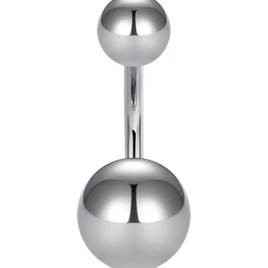 AceFun Bauchnabelpiercing aus massivem Titan, 12mm, Silber - Ideal für frische