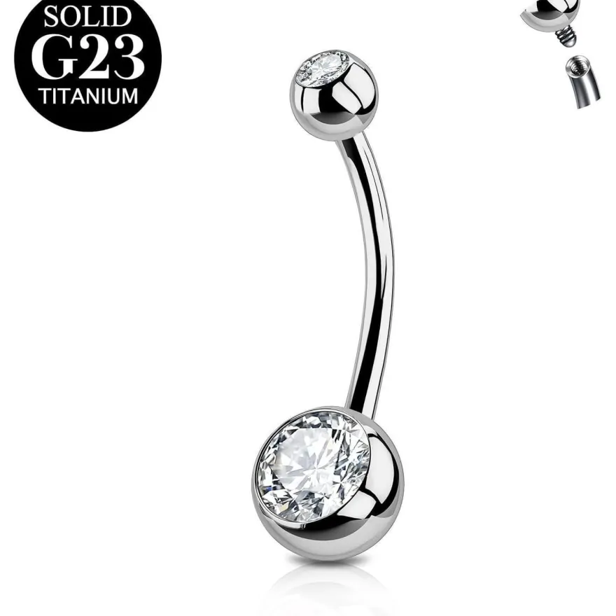 AceFun Bauchnabelpiercing Silber Titan Chirurgenstahl für Frauen 14G, 6-16mm