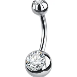 AceFun Bauchnabelpiercing Silber Titan Chirurgenstahl für Frauen 14G, 6-16mm