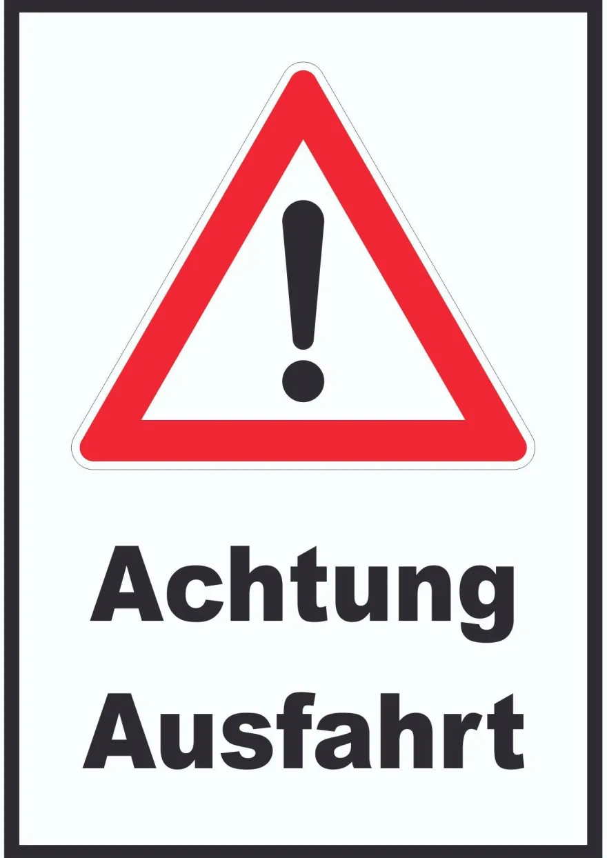 Achtung Ausfahrt Symbol Aufkleber