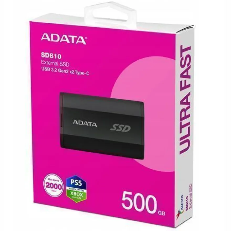 ADATA SSD SD-Festplatte 810 500 GB Schwarz