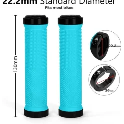 Adiwo Fahrradgriffe Ergonomisch Typ D - Blau, Rutschfest, Universal 22,2mm