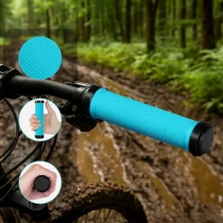 Adiwo Fahrradgriffe Ergonomisch Typ D - Blau, Rutschfest, Universal 22,2mm
