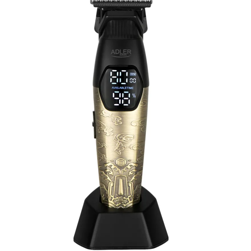 Adler AD 2968 Barttrimmer füt Herrem mit 2 Geschwindigkeitsstufen, LED-Display