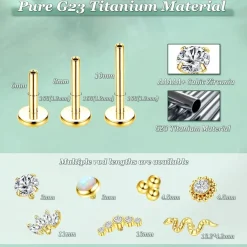 Adramata G23 Titan Helix Tragus Labret Lippenpiercing mit Innengewinde