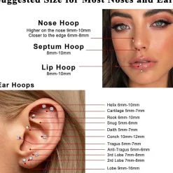 Adramata 2Pcs G23 Titan Labret Piercing mit flacher Rückseite, CZ & Opal, für