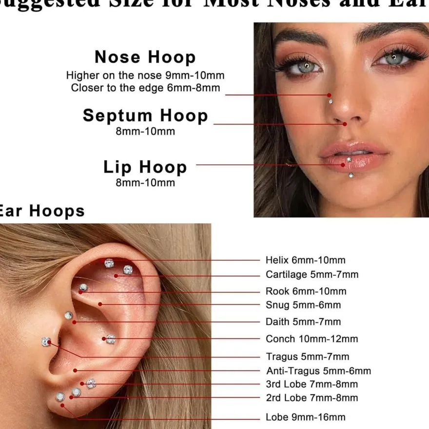 Adramata 2Pcs G23 Titan Labret Piercing mit flacher Rückseite, CZ & Opal, für