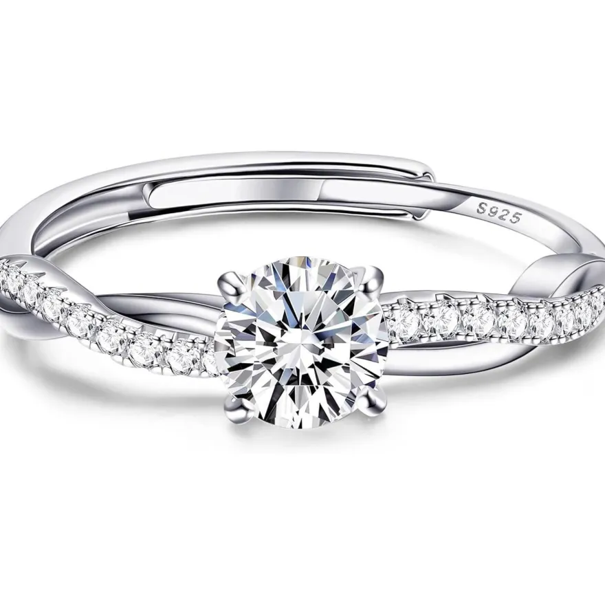 Adramata 925 Sterling Silber Ring Damen Verstellbar Daumenring Verlobungsring