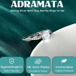 Adramata 925 Sterling Silber Ring Damen Verstellbar Daumenring Verlobungsring