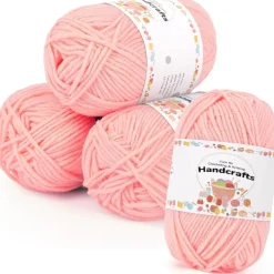 Aeelike Acrylgarn Wolle zum Stricken und Häkeln, 200g (4x50g) Set, 5-Ply