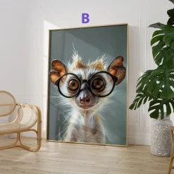 Affen Poster · Geschenkidee · Schimpanse und Affe mit Brille · Dekoprint ohne