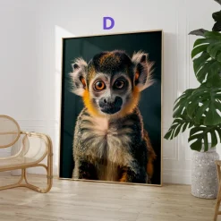 Affen Poster · Geschenkidee · Schimpanse und Affe mit Brille · Dekoprint ohne