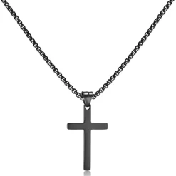 Afstalr Kreuz Kette Herren - Gold/Silber Anhänger, Christentum Schmuck, 60cm
