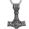 Afstalr Wikinger Thors Hammer Halskette Mjolnir aus Edelstahl - Nordische