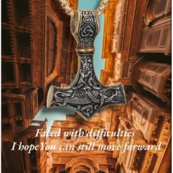 Afstalr Wikinger Thors Hammer Halskette Mjolnir aus Edelstahl - Nordische