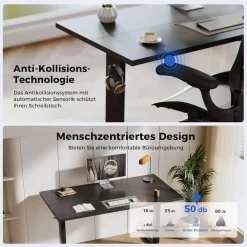 Agilestic Höhenverstellbarer Schreibtisch 110 x 60 cm, Elektrisch mit