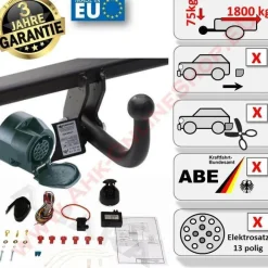 AHK + E-Satz 13 polig Opel Astra IV J 2010-2016 Kombi Anhängerkupplung AHZV Neu