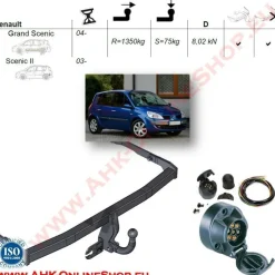 AHK ES7 Renault Scenic / Grand Scenic II Bj.2003-2009 Anhängerkupplung komplett