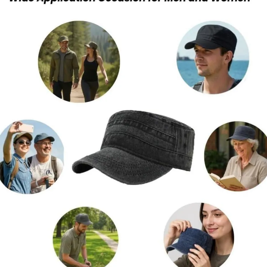 AHLPO Unisex Vintage Military Cap aus Baumwolle - Verstellbare Baseballkappe
