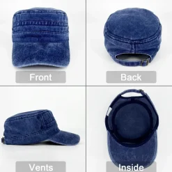 AHLPO Unisex Vintage Military Cap aus Baumwolle - Verstellbare Baseballkappe