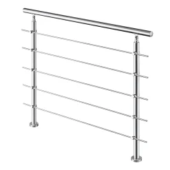 AICA Handlauf 180cm Geländer 5 Querstäbe Treppengeländer Balkongeländer Edelstahl