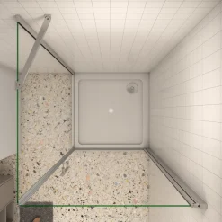 AICA 100x90cm x H.195cm Drehtür & Seitenwand Duschkabinen 6mm NANO ESG-Glas