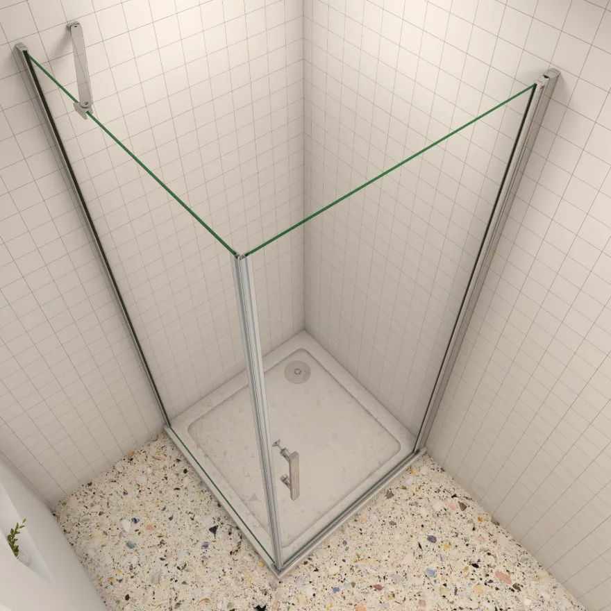 AICA 100x90cm x H.195cm Drehtür & Seitenwand Duschkabinen 6mm NANO ESG-Glas