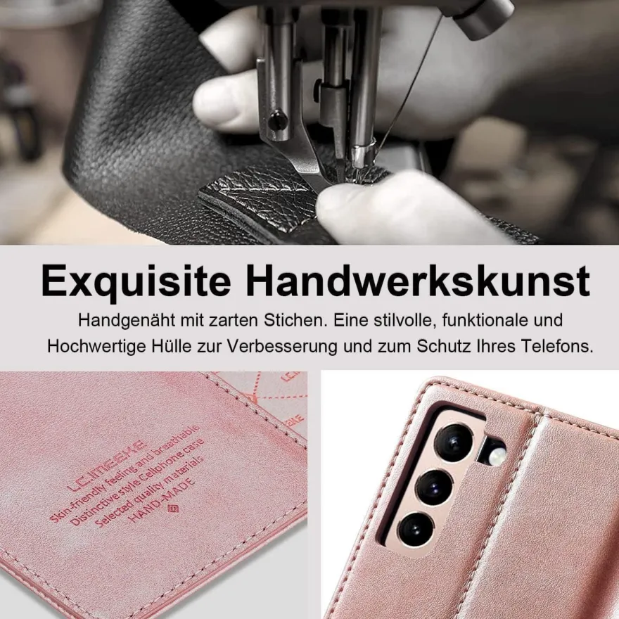 Ailicici Handyhülle für Samsung Galaxy S22 5G, Klappbar in Lederoptik