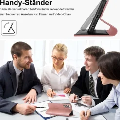 Ailicici Handyhülle für Samsung Galaxy S22 5G, Klappbar in Lederoptik