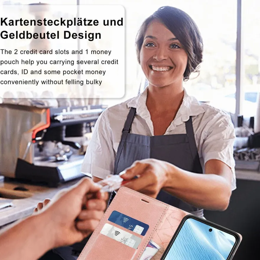 Ailicici Handyhülle für Samsung Galaxy S22 5G, Klappbar in Lederoptik