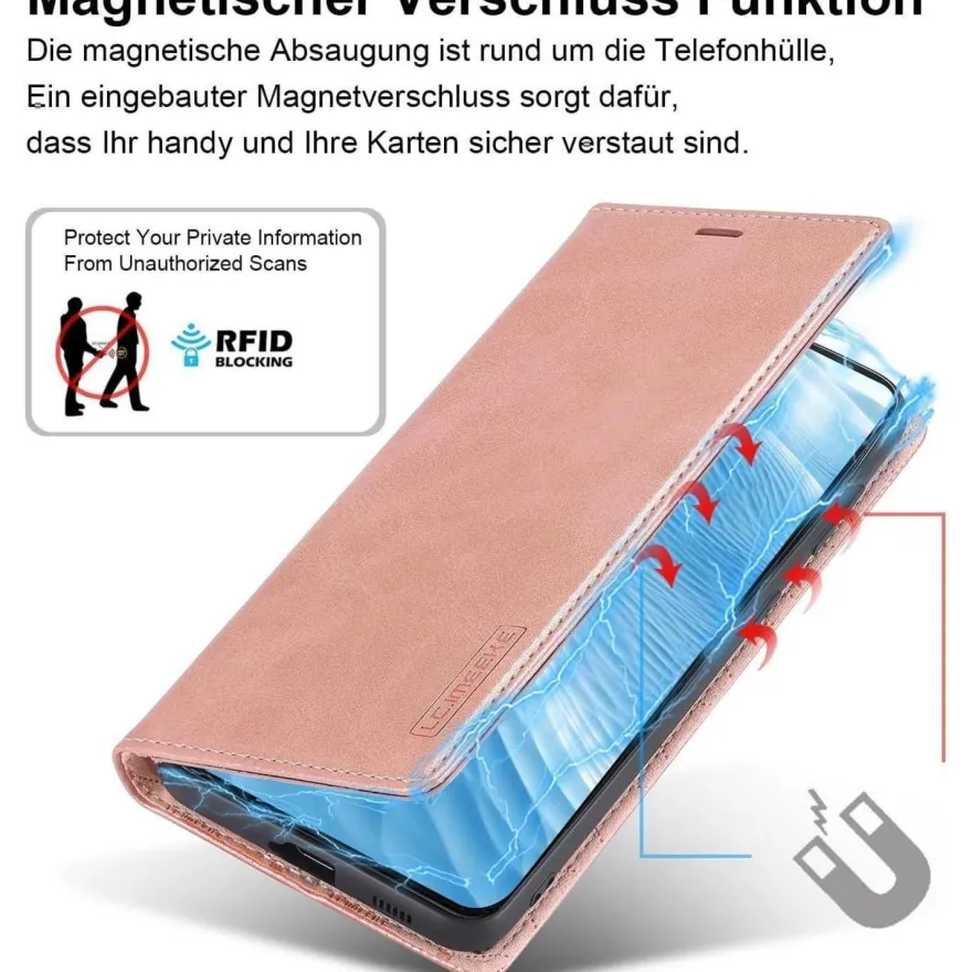 Ailicici Handyhülle für Samsung Galaxy S22 5G, Klappbar in Lederoptik