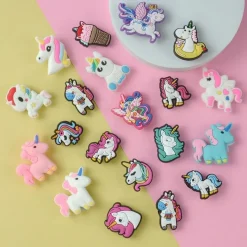 Ainiv 20er Set Einhorn Schuh Charms für Kinder, Cartoon PVC Shoe Charms für