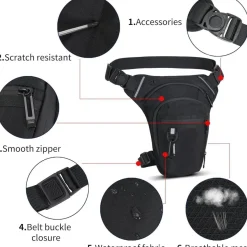 AIRCBC Beintasche Motorrad Herren Damen Wasserdicht Oberschenkeltasche mit