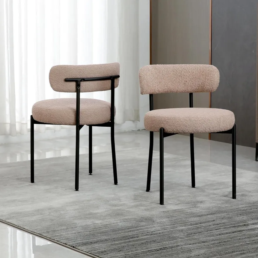 AISALL Esszimmerstühle 2er Set, moderne Retro Polsterstühle mit Rückenlehne