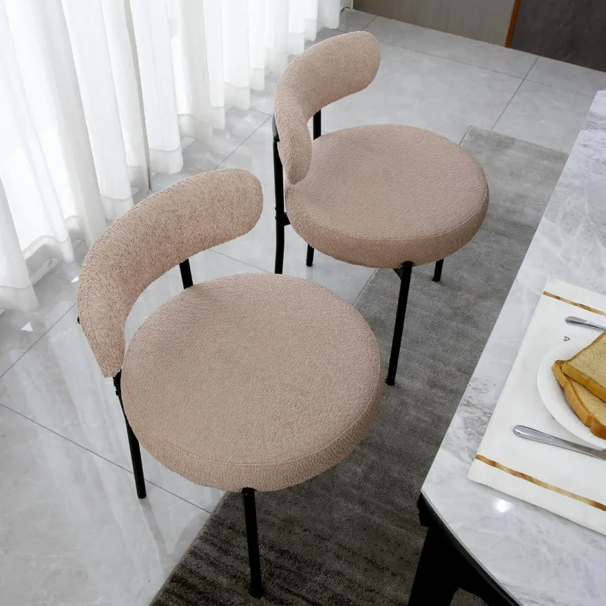 AISALL Esszimmerstühle 2er Set, moderne Retro Polsterstühle mit Rückenlehne