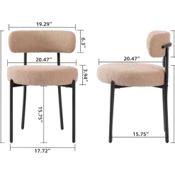 AISALL Esszimmerstühle 2er Set, moderne Retro Polsterstühle mit Rückenlehne