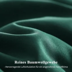Aisbo Bettwäsche 220x240 cm Baumwolle Dunkelgrün, 3-teiliges Set mit 2