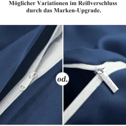 Aisbo Bettwäsche 200x220 cm 3-teilig, marineblau Mikrofaser, mit
