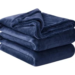 Aisbo Kuscheldecke Blau 220x240 cm XXL - Flauschige, warme Fleecedecke für Sofa
