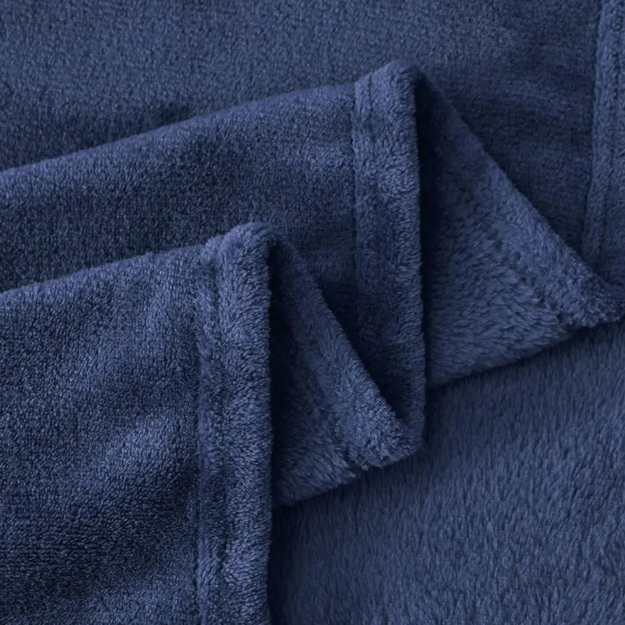 Aisbo Kuscheldecke Blau 220x240 cm XXL - Flauschige, warme Fleecedecke für Sofa