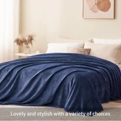 Aisbo Kuscheldecke Blau 220x240 cm XXL - Flauschige, warme Fleecedecke für Sofa